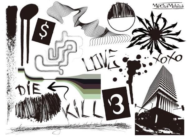 Line draft map - Vector