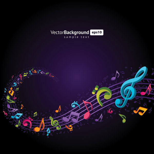 Theme music notes vector material -4