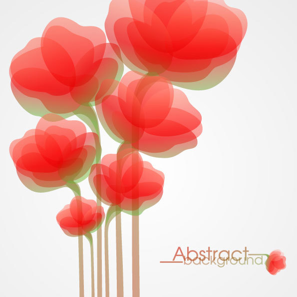Fashion flowers vector material -4