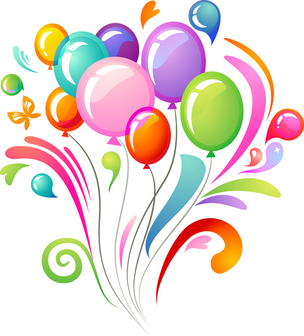 Multi colored balloons vector 