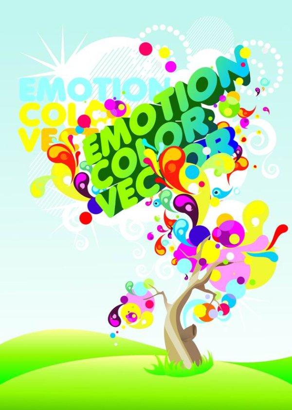 Colorful posters vector background material