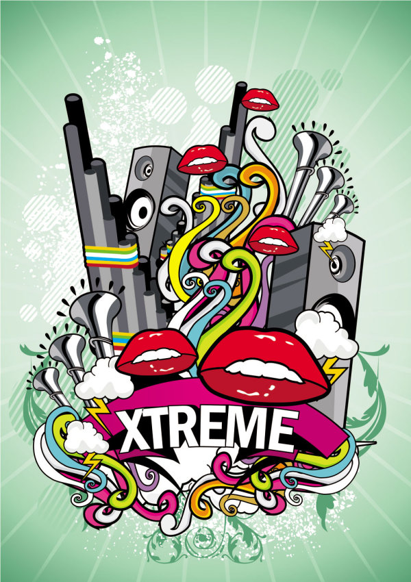 The trend of music posters 03-- vector material