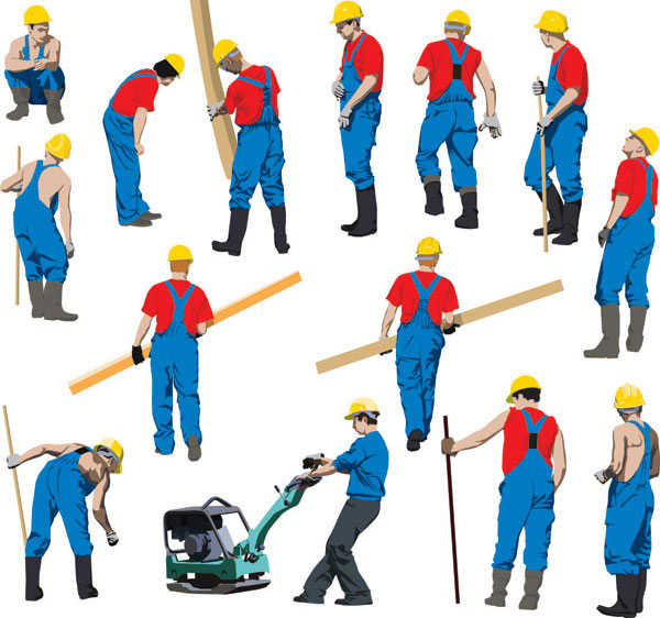 Workers silhouette vector