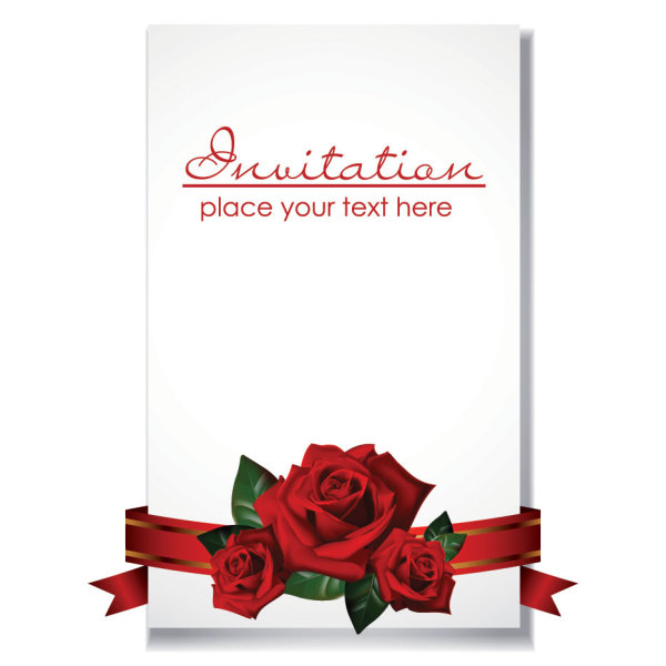 Romantic wedding invitations - vector