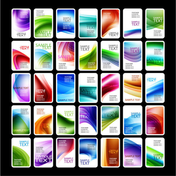 Color business card template vector material