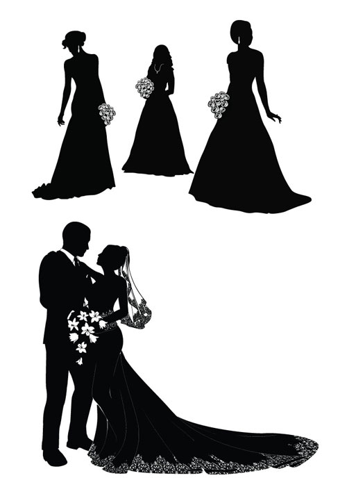 Bride and groom vector material
