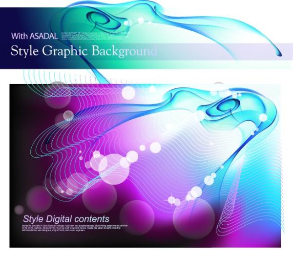 Colorful Mirage streamline background vector -1