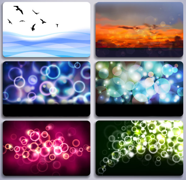 Beautiful card material 01 - Vector