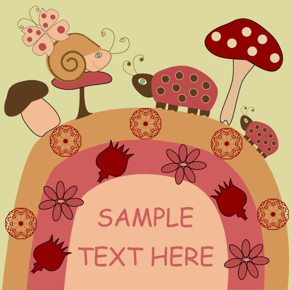 Cartoon illustration background 02 - vector material