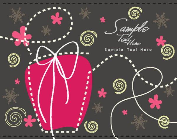 Cartoon Christmas background 03 - vector material