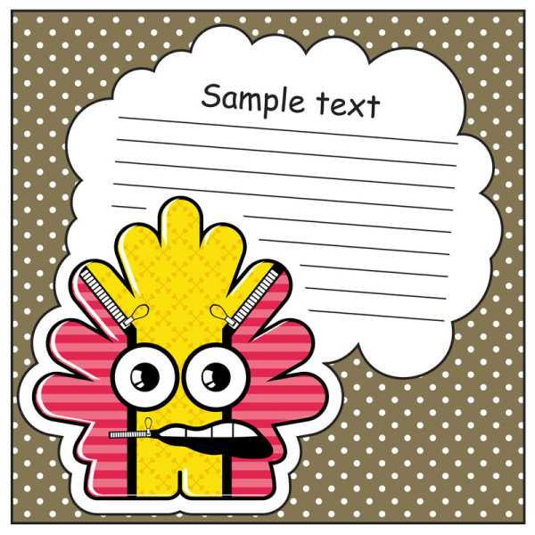 Cartoon stickers background 03 - vector material