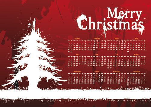 Christmas Day background calendar 01 - vector material