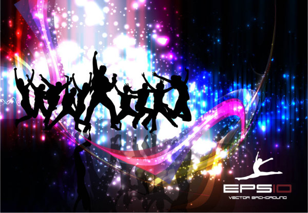 Colorful background dance 2 - vector material