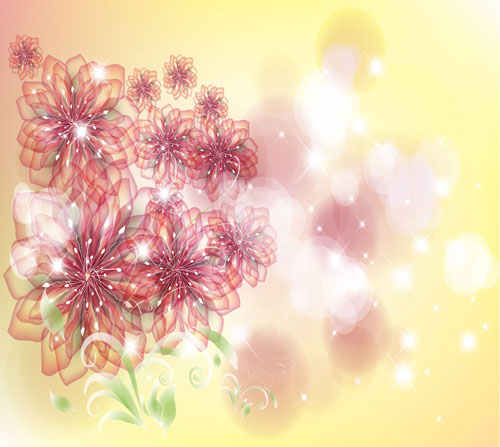 The trend of flowers background 01 - Vector