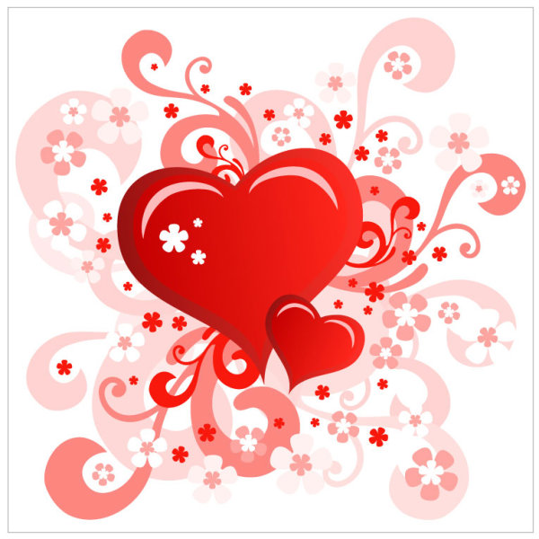 Heart-shaped Valentine's Day card 02 - vector material