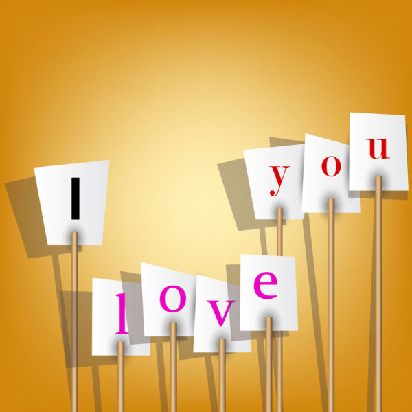 Valentine label elements 09 - vector material