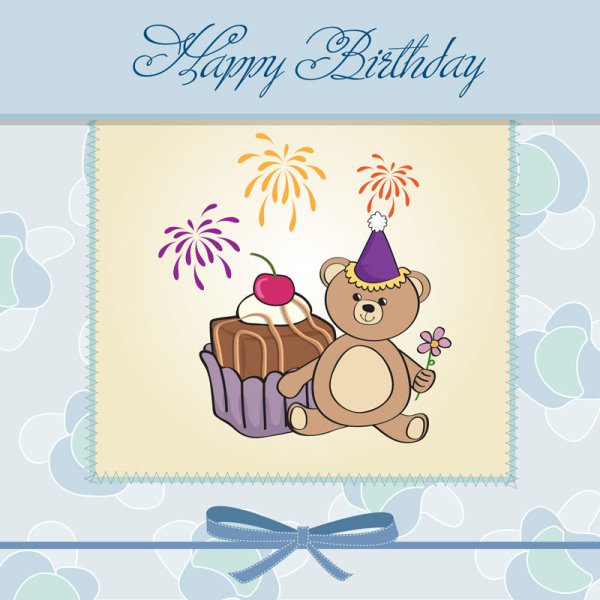 Cartoon birthday cards 03 - Vector
