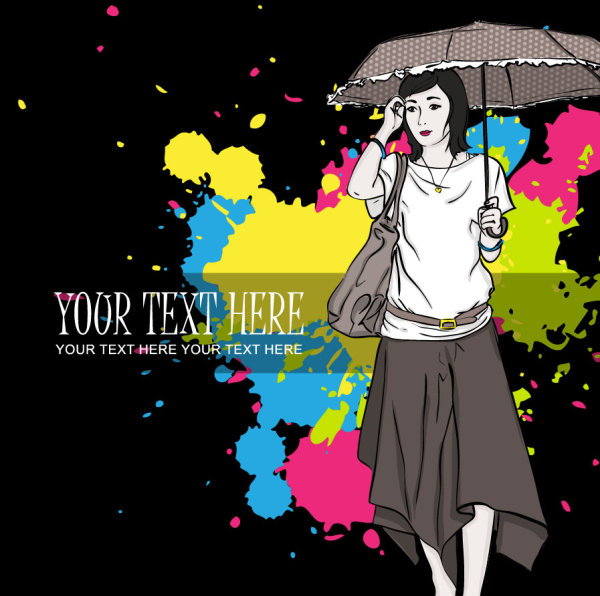 Fashion beauty 02 - vector material