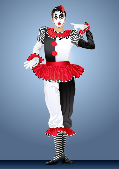 Clown illustrator 04 - vector material