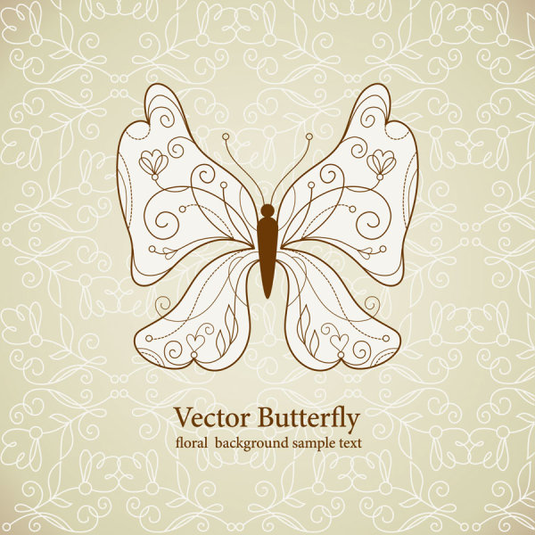 Beautiful butterfly pattern 05 - vector material