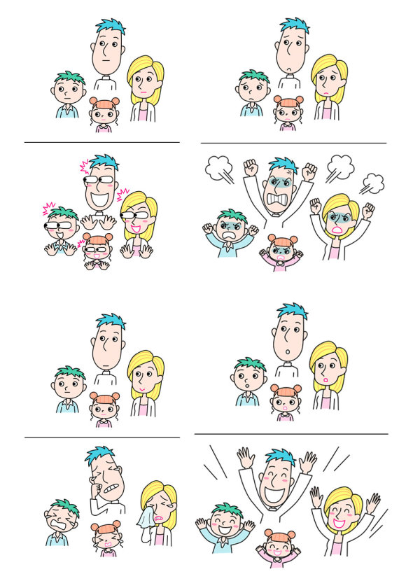Emotions of a family of four - vector material