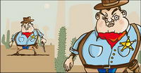 Western cartoon cowboy vector material