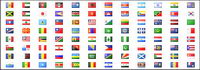 All countries in the world and regional flag and regional flag gif small icon material