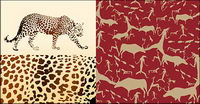 Vector background of leopard and animal material