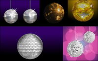 Variety of material vector disco ball