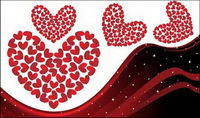 Heart-shaped vector material dynamic lines of the background