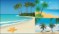 5 Vector beach scenery