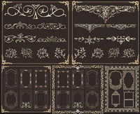 Material retro frame elements vector