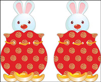 New Year rabbit vector material