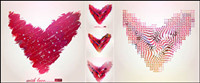 Abstract heart-shaped pattern vector material