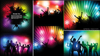The trend of party figures silhouette vector material