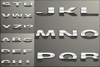Silver metal words vector