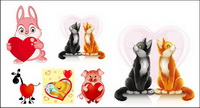 Cute animals vector Valentine