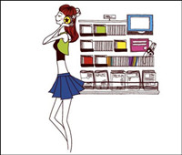 Simple drawing female vector 7