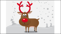 The Cartoon Christmas elk 05 - vector material