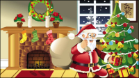 Christmas scene illustrator 02 - vector material