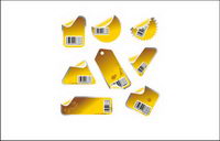 Angle bar code label icon vector material