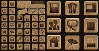 Wood icon vector material