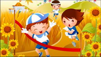 Children Running Vector