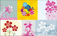 Hand-painted flowers Vector