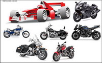 Motorcycle racing car vector material
