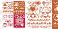 Accommodates a heart-shaped pattern with lace material element vector