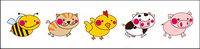 Super-cute cartoon animals and mushrooms icon transparent png
