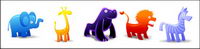 Cute cartoon animals icon transparent png