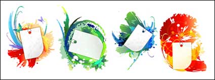 Ink background and blank cards vector material