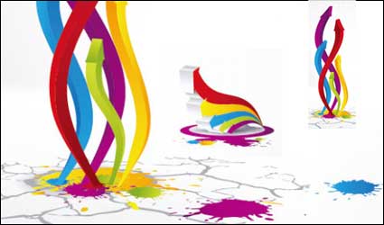 Arrow colorful three-dimensional vector material